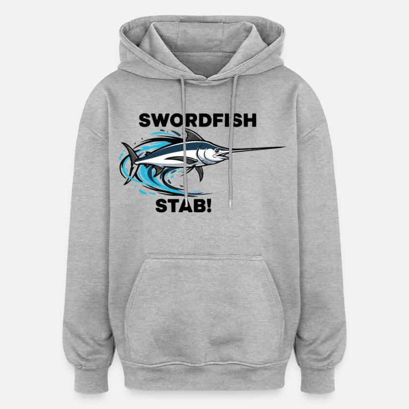 Espadon Stab Épée Mer Swordfish - Sweat à capuche oversize unisexe - gris chiné