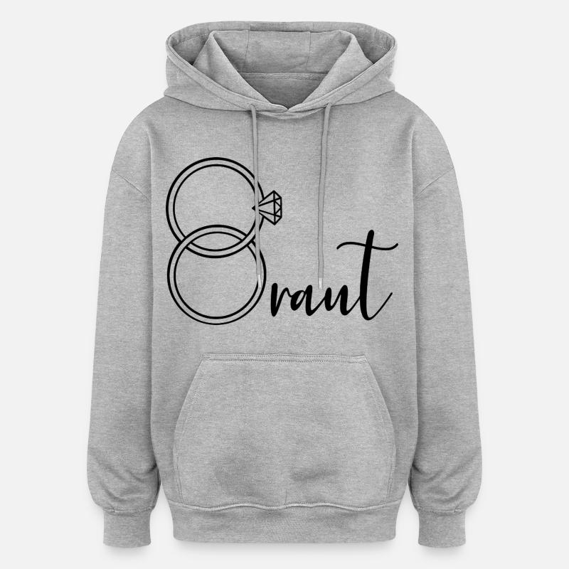 Bagues de mariée - Sweat à capuche oversize unisexe - gris chiné