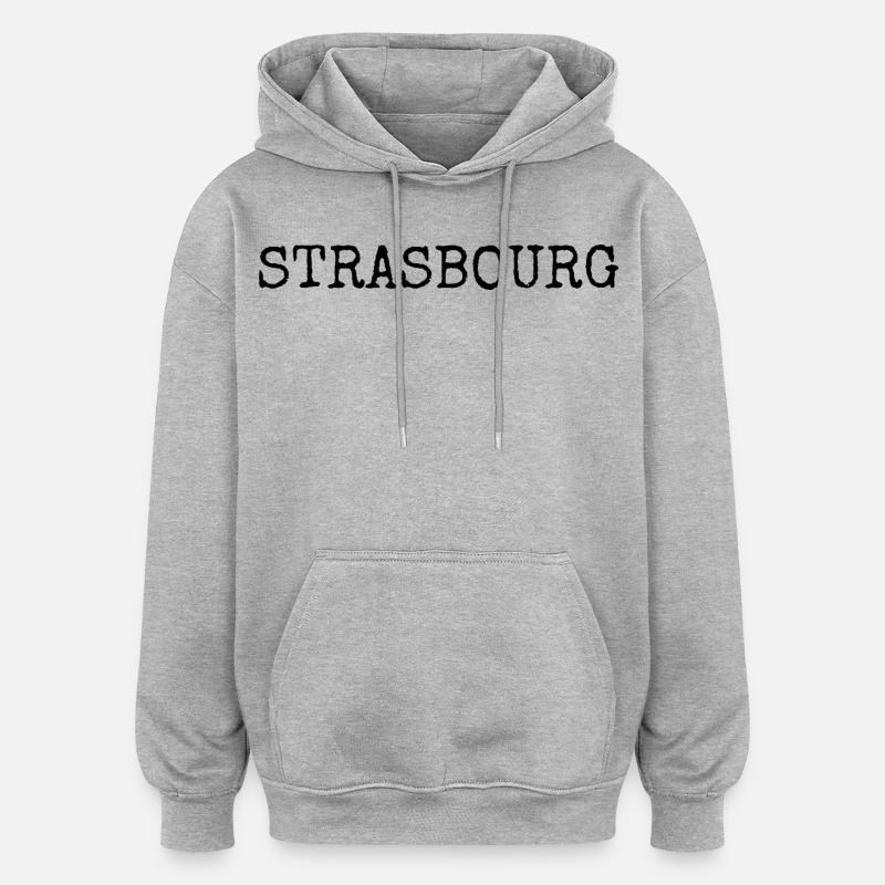 Strasbourg - Sweat à capuche oversize unisexe - gris chiné