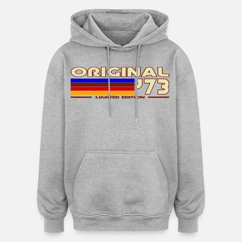 1973 - Sweat à capuche oversize unisexe - gris chiné