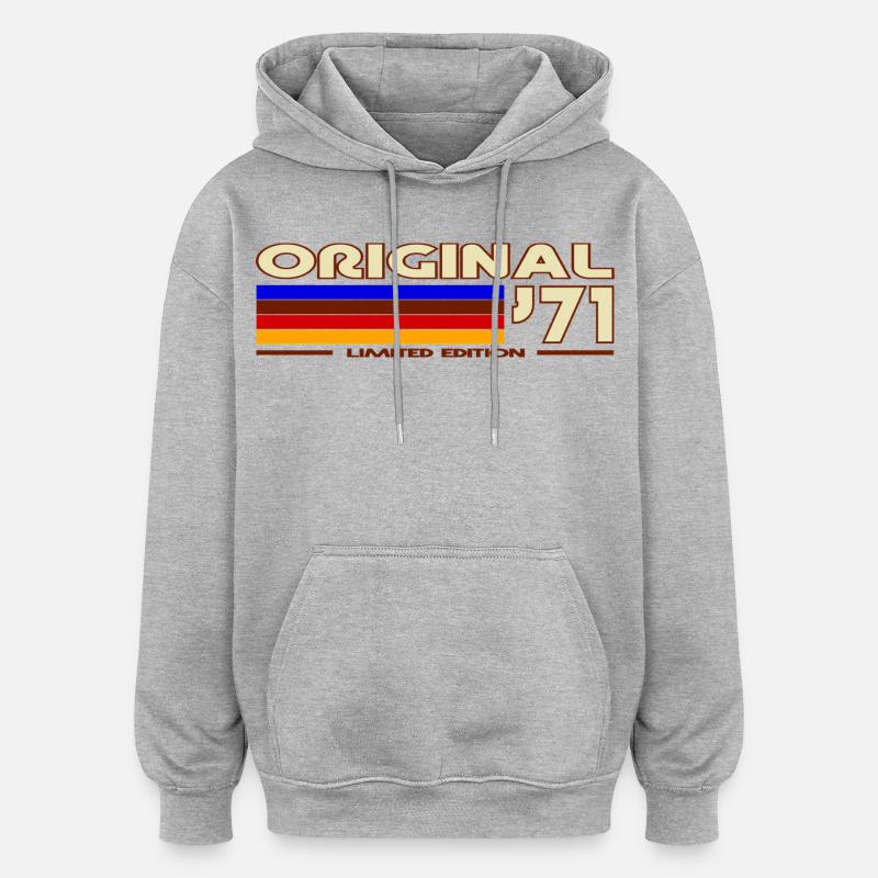 Originales 71 Rainbow Retro-Abzeichen - Oversized Unisex Hoodie - Grau meliert