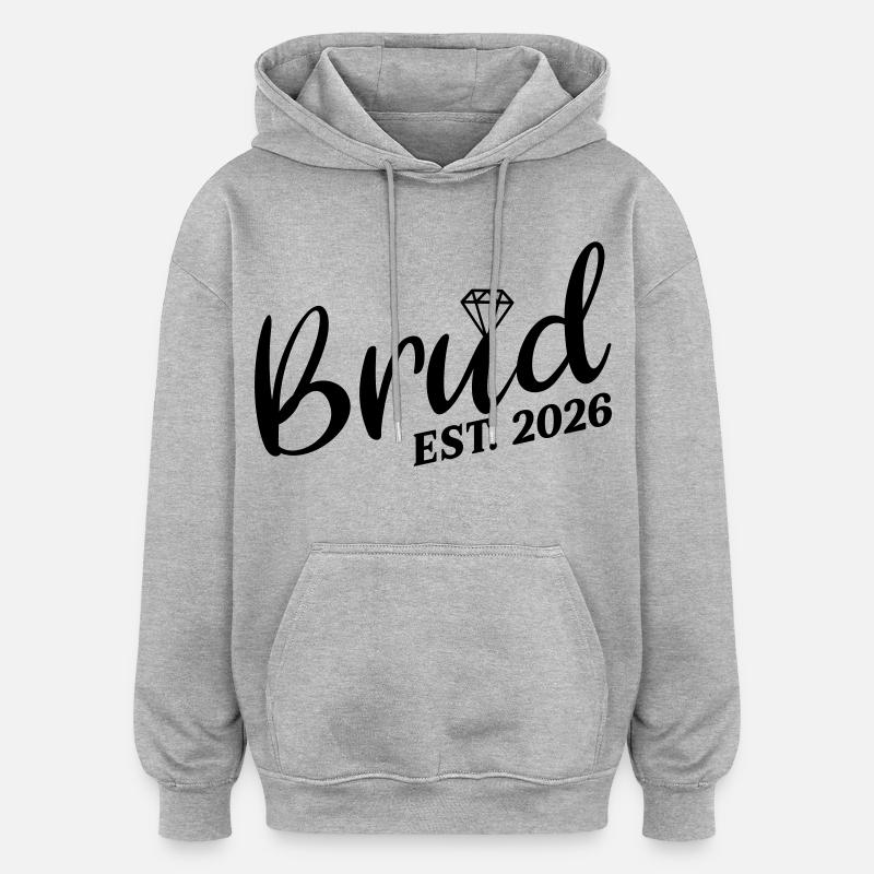 Mariée suédoise 2026 - Sweat à capuche oversize unisexe - gris chiné