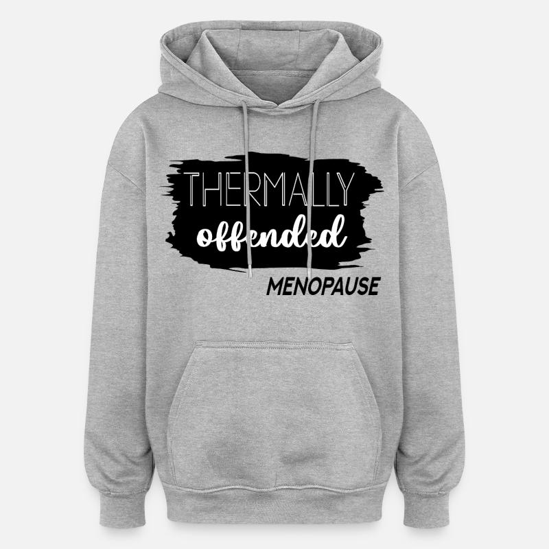 Bouffées de chaleur Ménopause - Sweat à capuche oversize unisexe - gris chiné