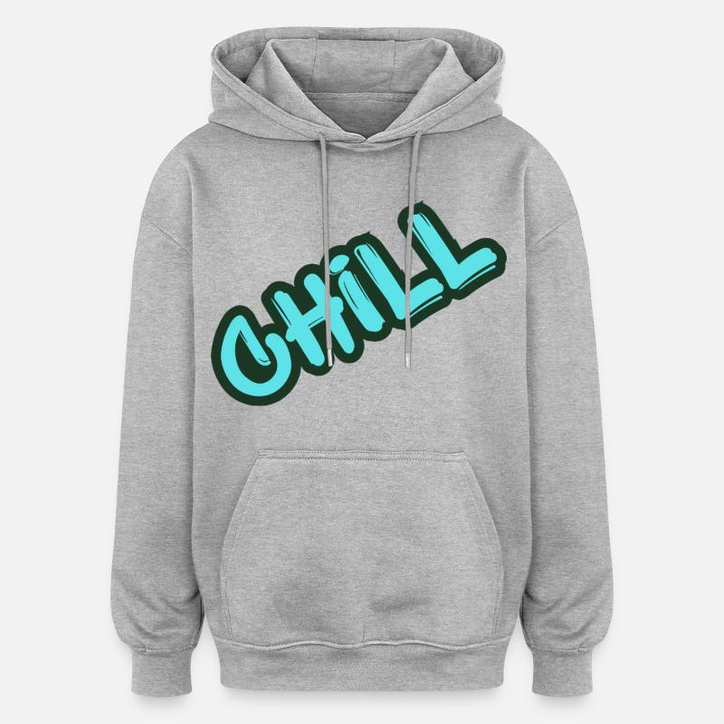 Chill Neon Graffiti - Oversized Unisex Hoodie - Grau meliert