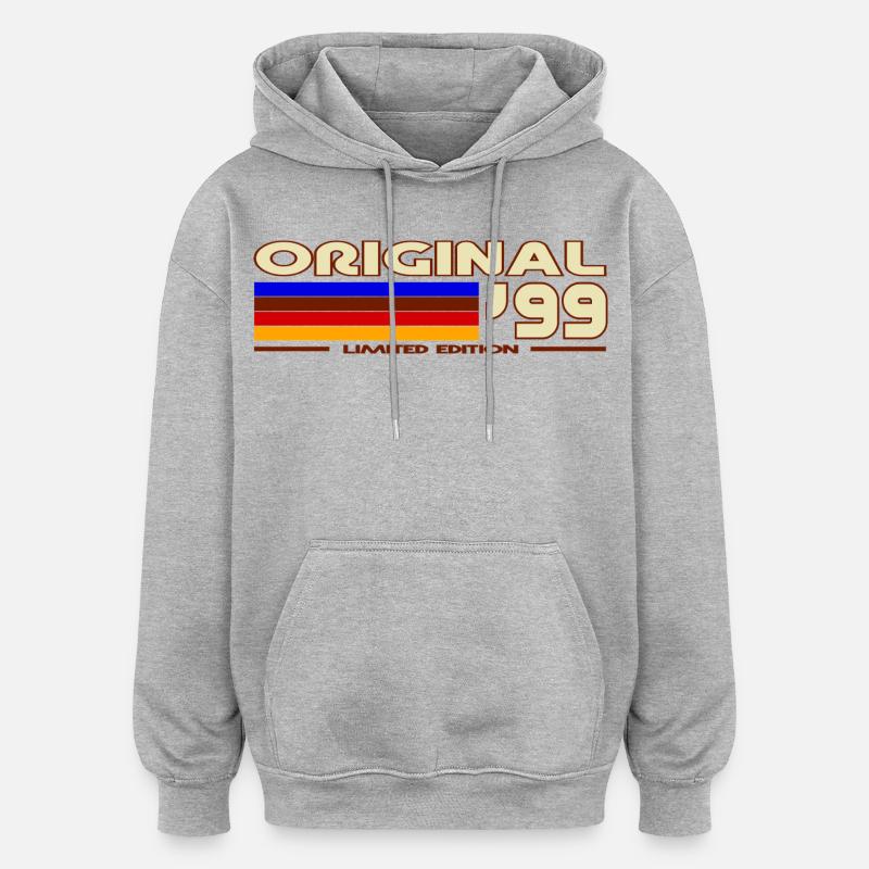 Original 99 Neon Stripes Retro - Oversized Unisex Hoodie - heather grey