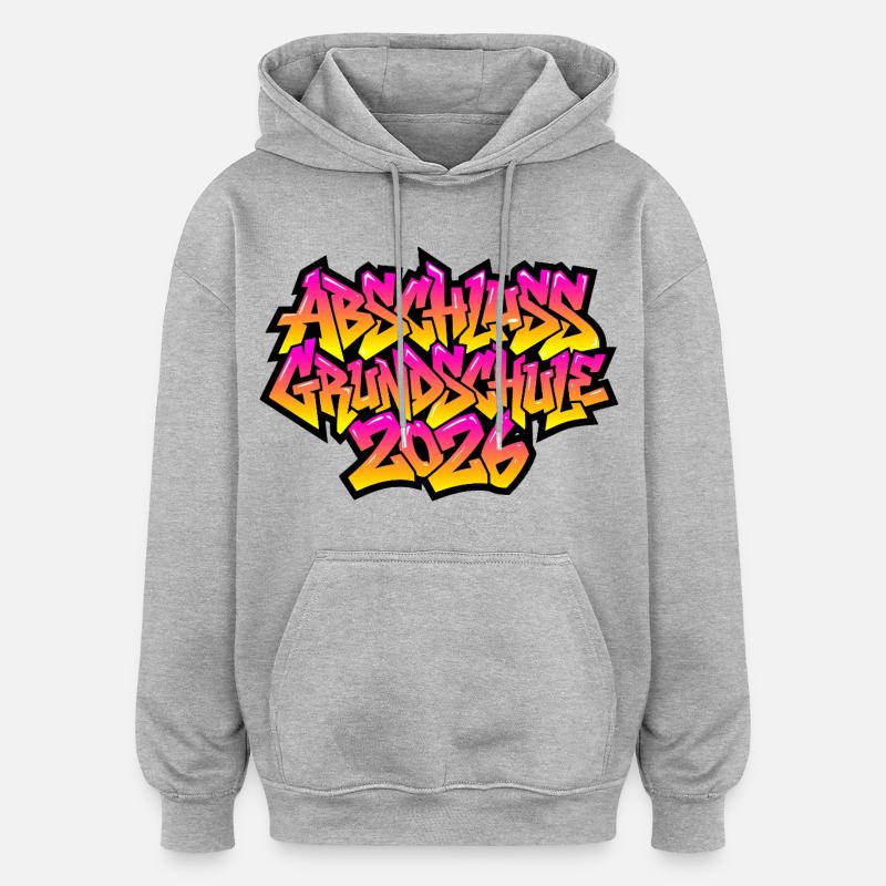Grundschule Abschluss 2026 Graffiti - Oversized Unisex Hoodie - Grau meliert