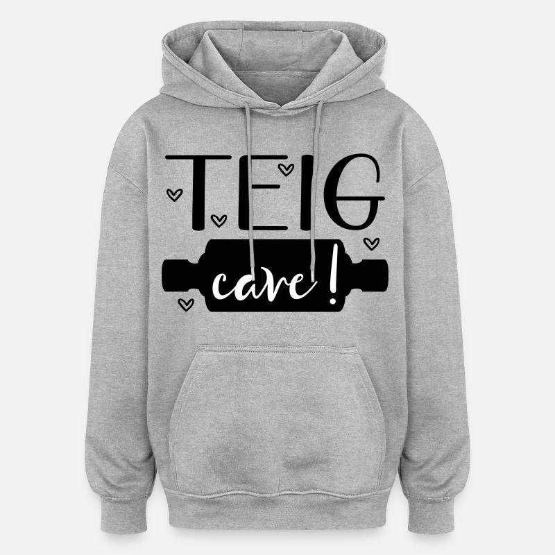 Sprüche Backen Teigrolle - Oversized Unisex Hoodie - Grau meliert