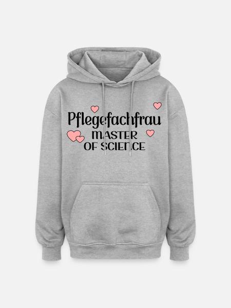 MASTERSTUDIUM PFLEGE - PFLEGEFACHFRAU - Oversized Unisex Hoodie - Grau meliert