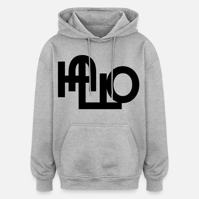 Hello welcome - Oversized Unisex Hoodie - heather grey