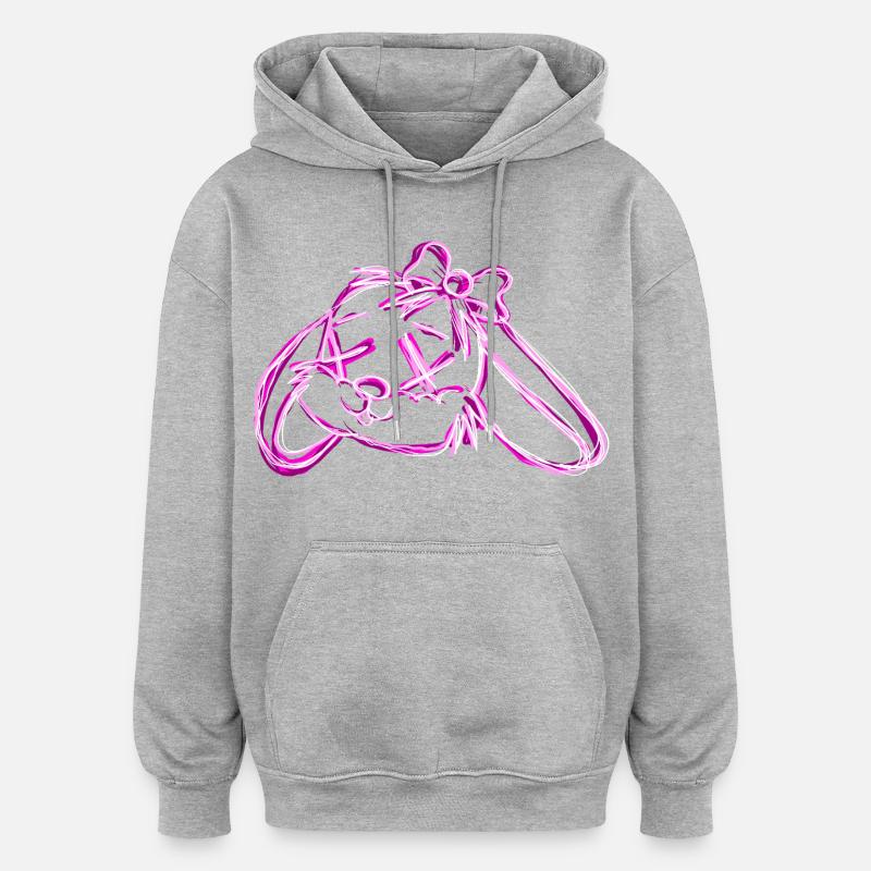 Rose Lapin Mort - Sweat à capuche oversize unisexe - gris chiné