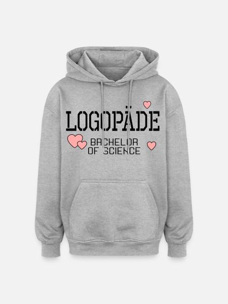 Logopäde Bachelor-Studium Logopädie - Oversized Unisex Hoodie - Grau meliert