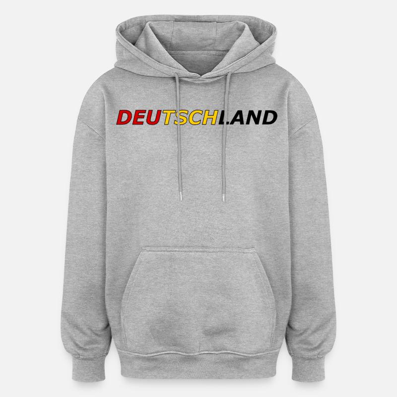 Deutsche Farben Fanshirt - Oversized Unisex Hoodie - Grau meliert