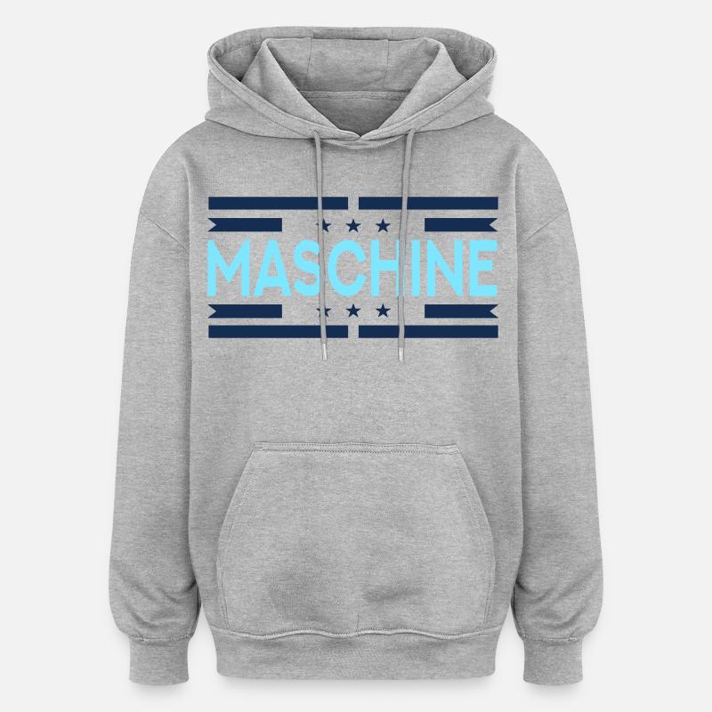 Machine - Sweat à capuche oversize unisexe - gris chiné