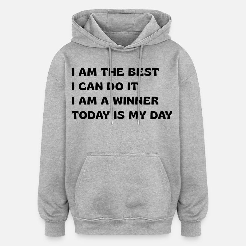 Powerful Affirmations - Oversized Unisex Hoodie - heather grey