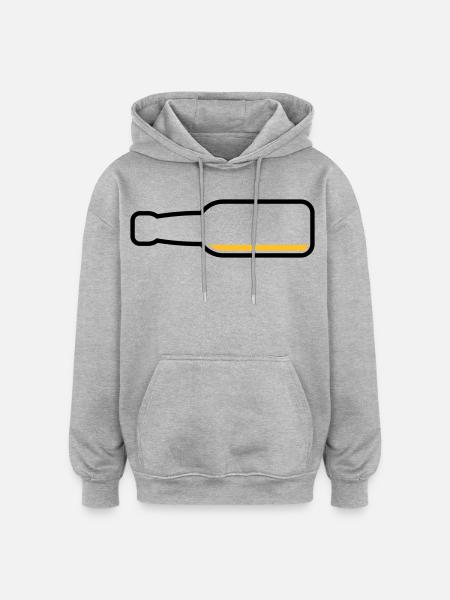 Bottiglia di birra vuota (Simbolo birra / POS 2C) - Felpa con cappuccio unisex oversize - grigio melange