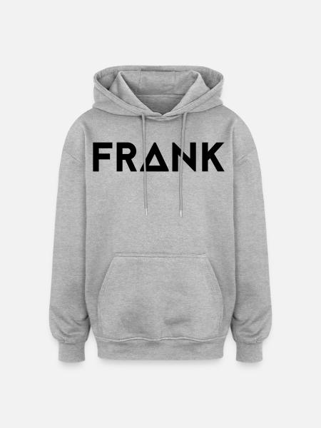 Prénom Frank - Sweat à capuche oversize unisexe - gris chiné
