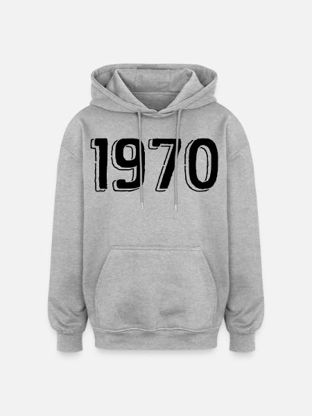 1970 - Oversized Unisex Hoodie - Grau meliert
