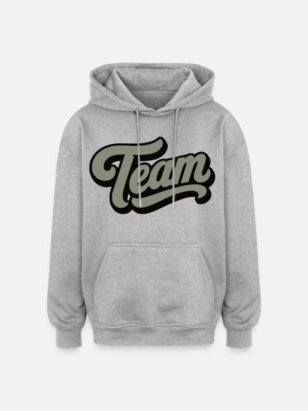 Team - Oversized Unisex Hoodie - Grau meliert