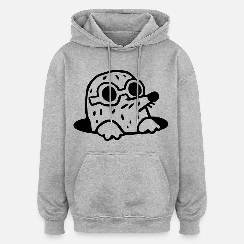 cool Mole - Oversized Unisex Hoodie - heather grey