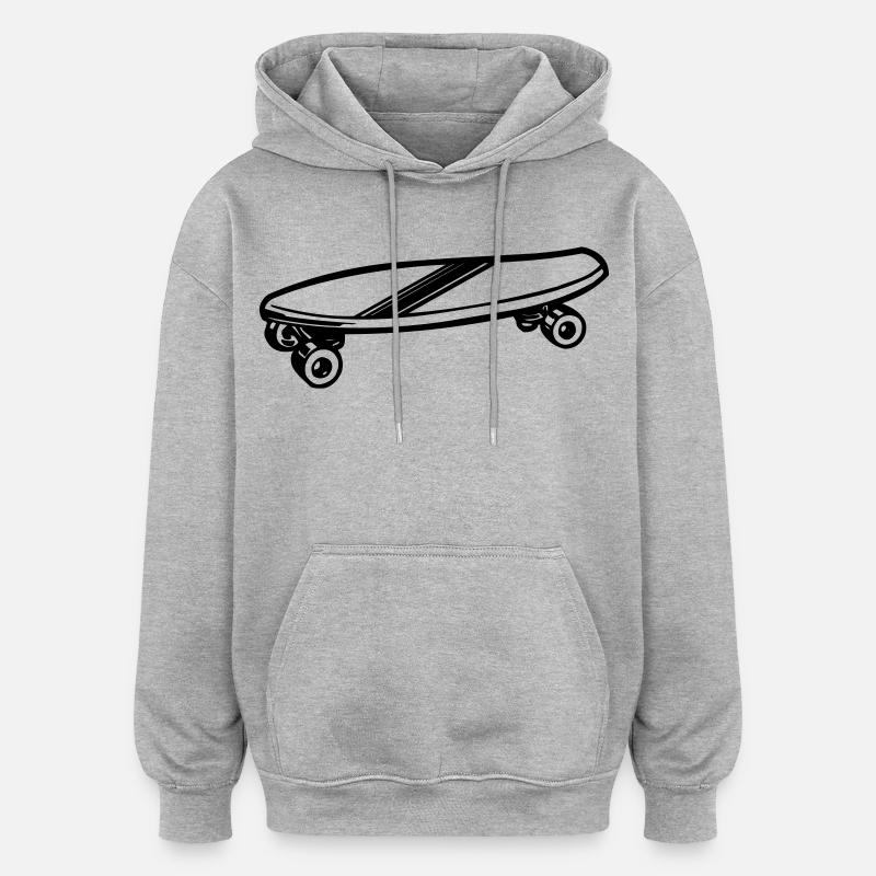 Planche à roulettes - Sweat à capuche oversize unisexe - gris chiné