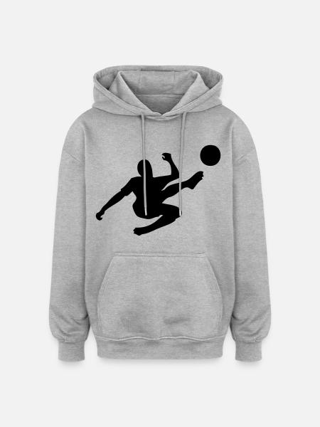 Football overhead kick - Oversized Unisex Hoodie - heather grey