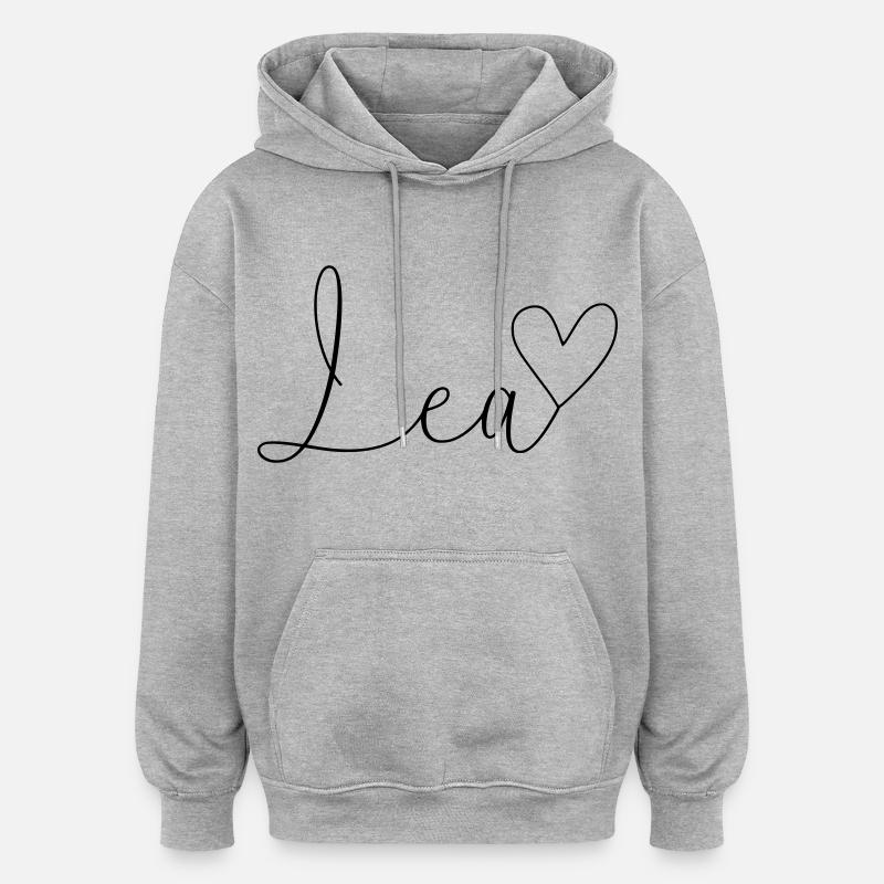 Lea Name Vorname Mädchen - Oversized Unisex Hoodie - Grau meliert