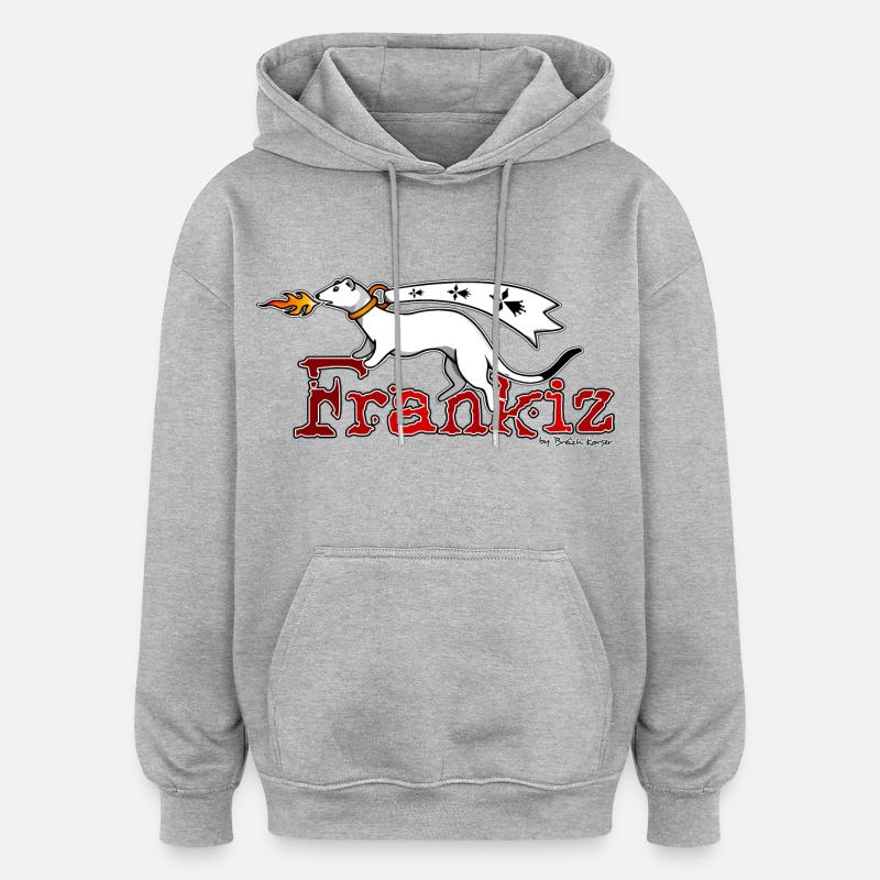 Frankiz (Liberté) - Sweat à capuche oversize unisexe - gris chiné