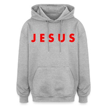 Jesus - Oversized Unisex Hoodie - Grau meliert - Vorne - Noah (186cm)