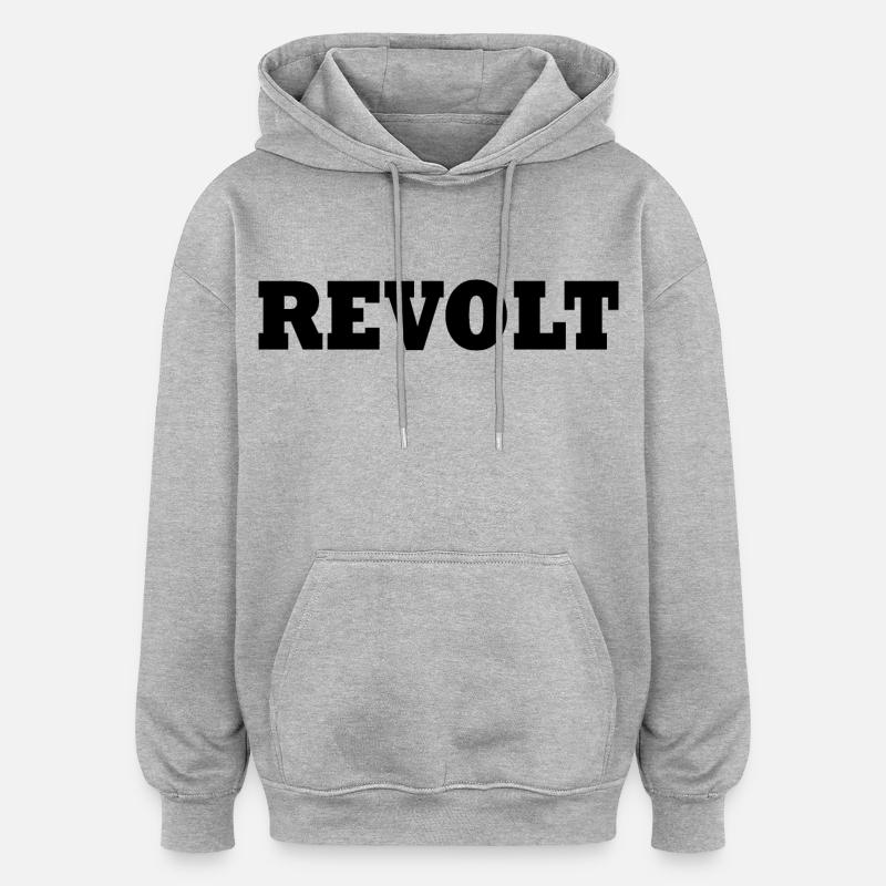 Revolt - Sweat à capuche oversize unisexe - gris chiné