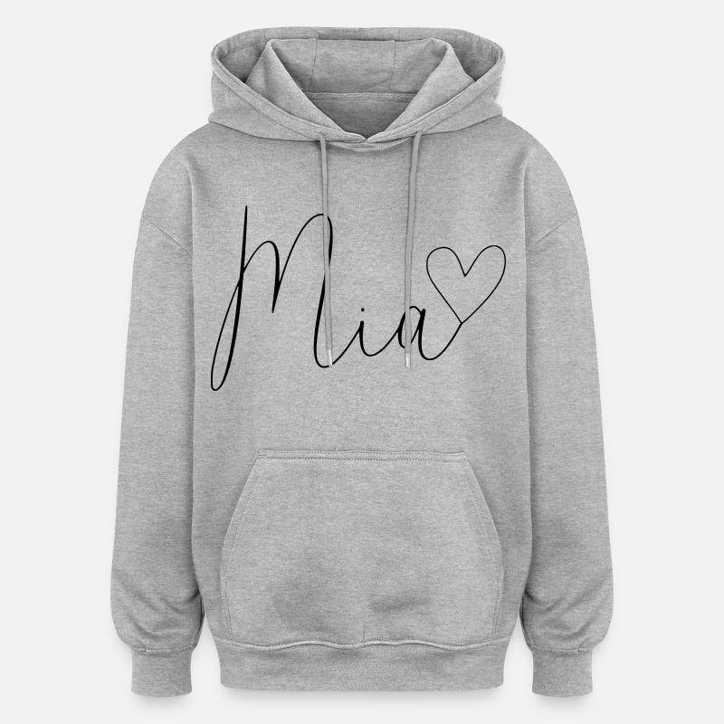 Mia Name Vorname Mädchen - Oversized Unisex Hoodie - Grau meliert