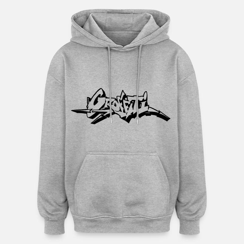 Graffiti Wildstyle - Sweat à capuche oversize unisexe - gris chiné