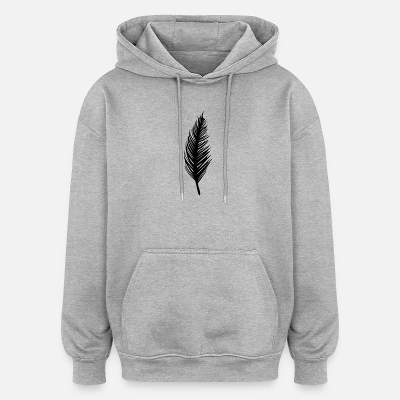 plume - Sweat à capuche oversize unisexe - gris chiné