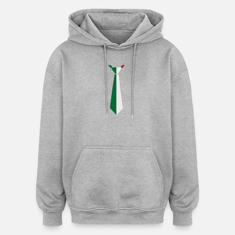 Cravate Italie – Conception du drapeau - Sweat à capuche oversize unisexe - gris chiné