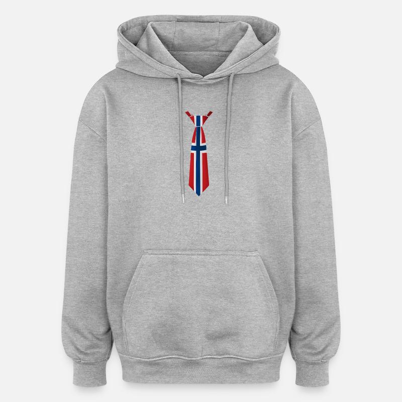 Cravate norvégienne – Conception du drapeau - Sweat à capuche oversize unisexe - gris chiné