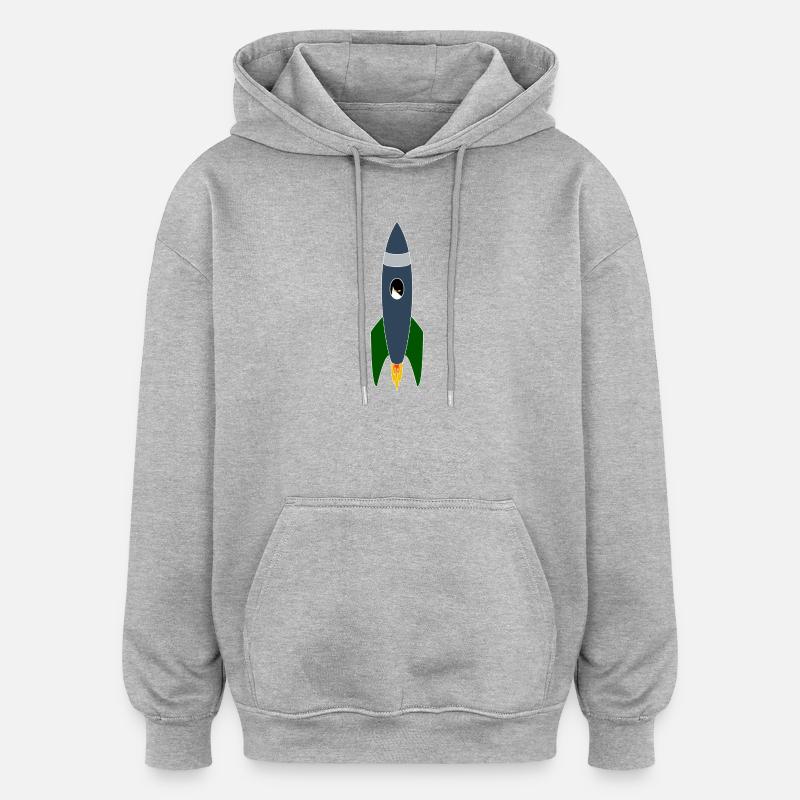 Chat dans l’espace - Sweat à capuche oversize unisexe - gris chiné