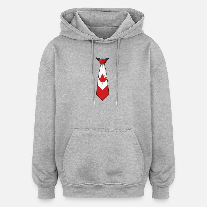 Canada Tie – Flaggendesign - Oversized Unisex Hoodie - Grau meliert
