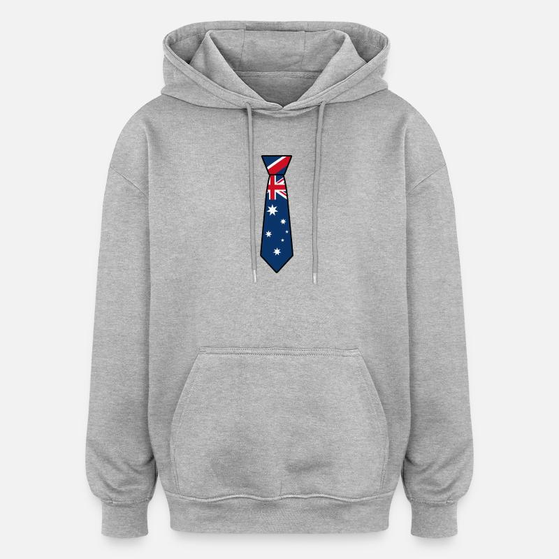 Cravate Australie – Conception du drapeau - Sweat à capuche oversize unisexe - gris chiné