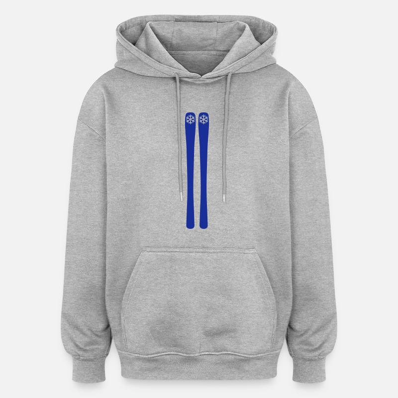 Ski - Oversized Unisex Hoodie - Grau meliert
