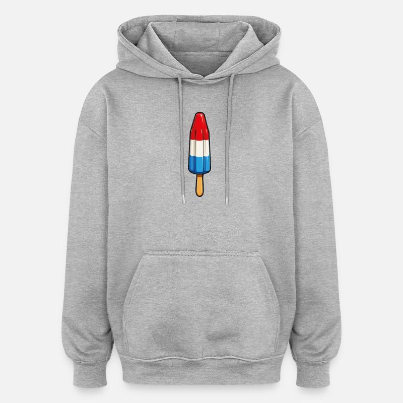 Eis am Stiel - Oversized Unisex Hoodie - Grau meliert