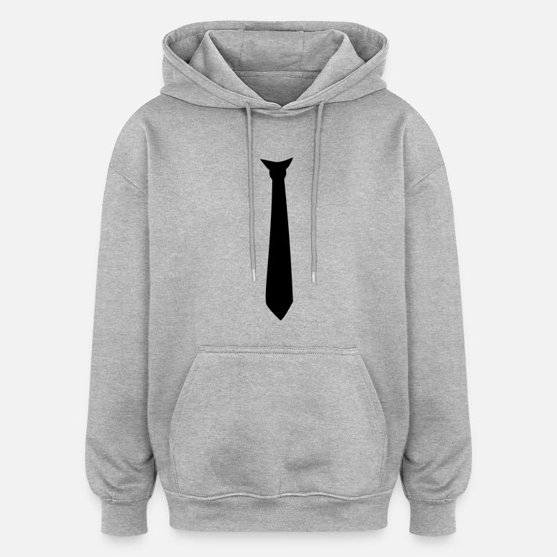 bow_tie_f1 - Sweat à capuche oversize unisexe - gris chiné