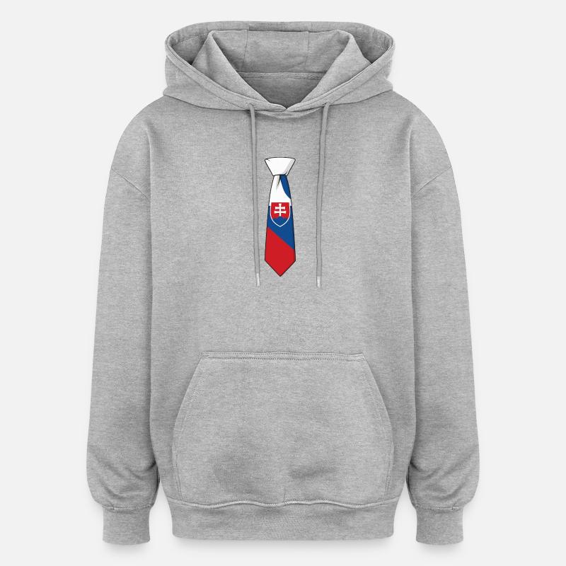 Cravate Slovénie – Conception du drapeau - Sweat à capuche oversize unisexe - gris chiné