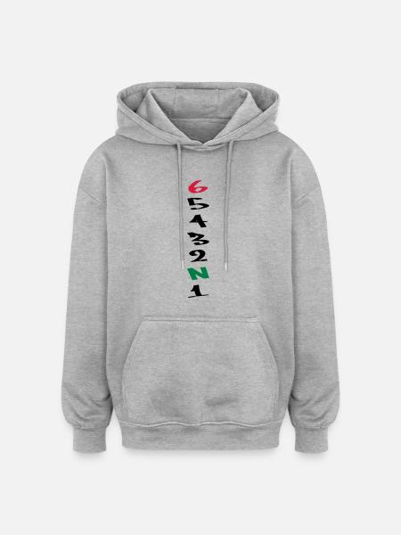 6 Gänge Gears Graffiti - Oversized Unisex Hoodie - Grau meliert
