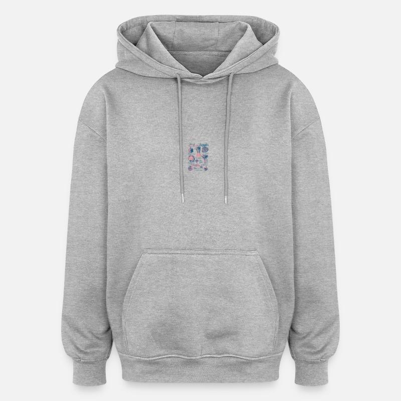 Collection de légumes du jardin - Sweat à capuche oversize unisexe - gris chiné