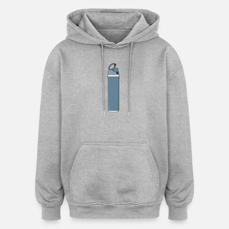 Blue Hydration Water Bottle Gym - Oversized Unisex Hoodie - Grau meliert