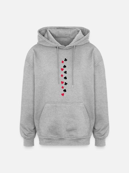 poker_symbole_f2 - Oversized Unisex Hoodie - heather grey