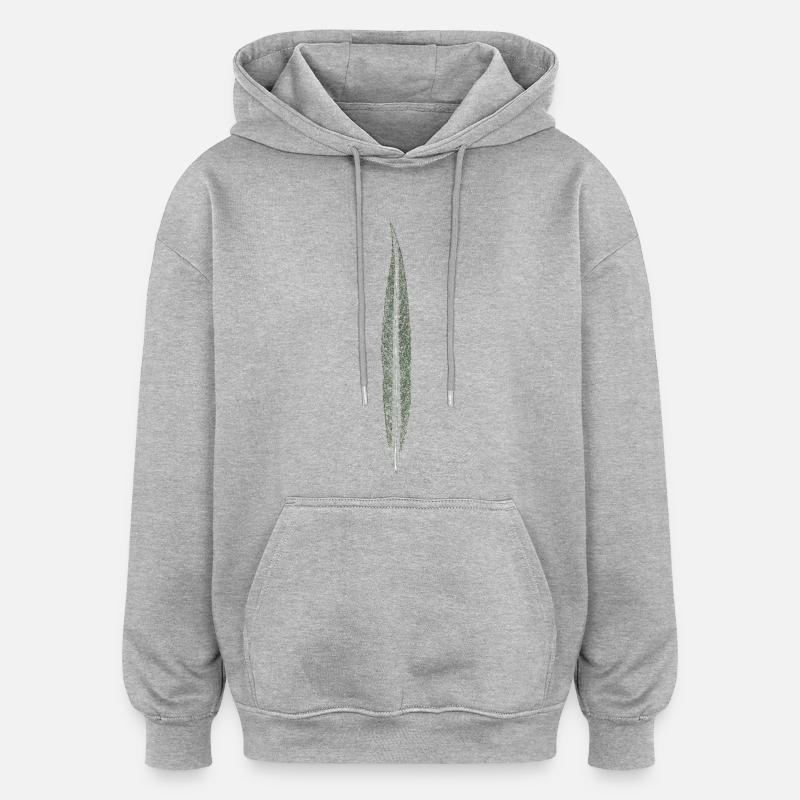 Feuille de saule / feuille / nature - Sweat à capuche oversize unisexe - gris chiné