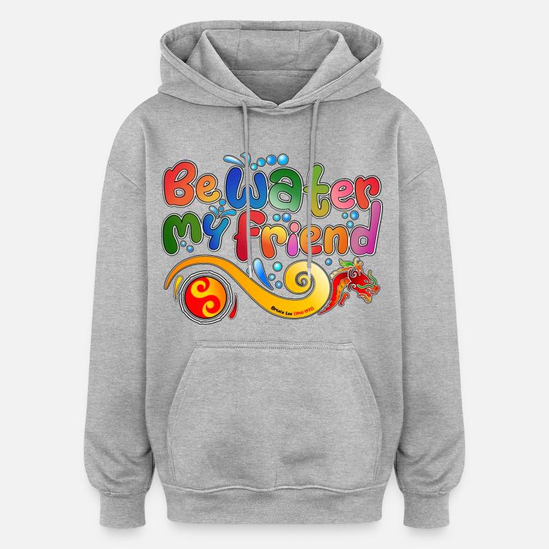 Hommage à Bruce Lee - Sweat à capuche oversize unisexe - gris chiné