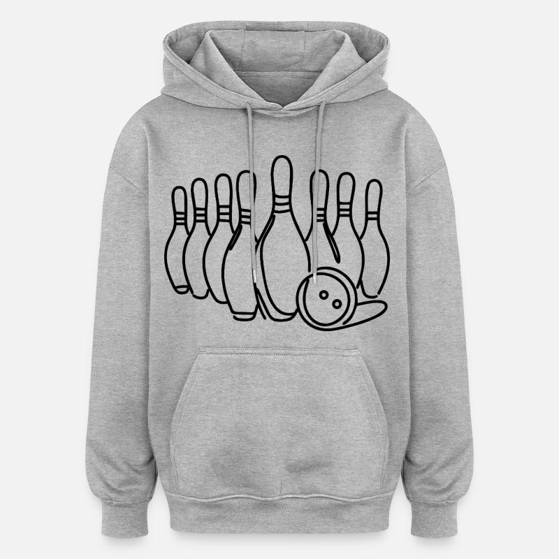 Quilles de bowling - Sweat à capuche oversize unisexe - gris chiné