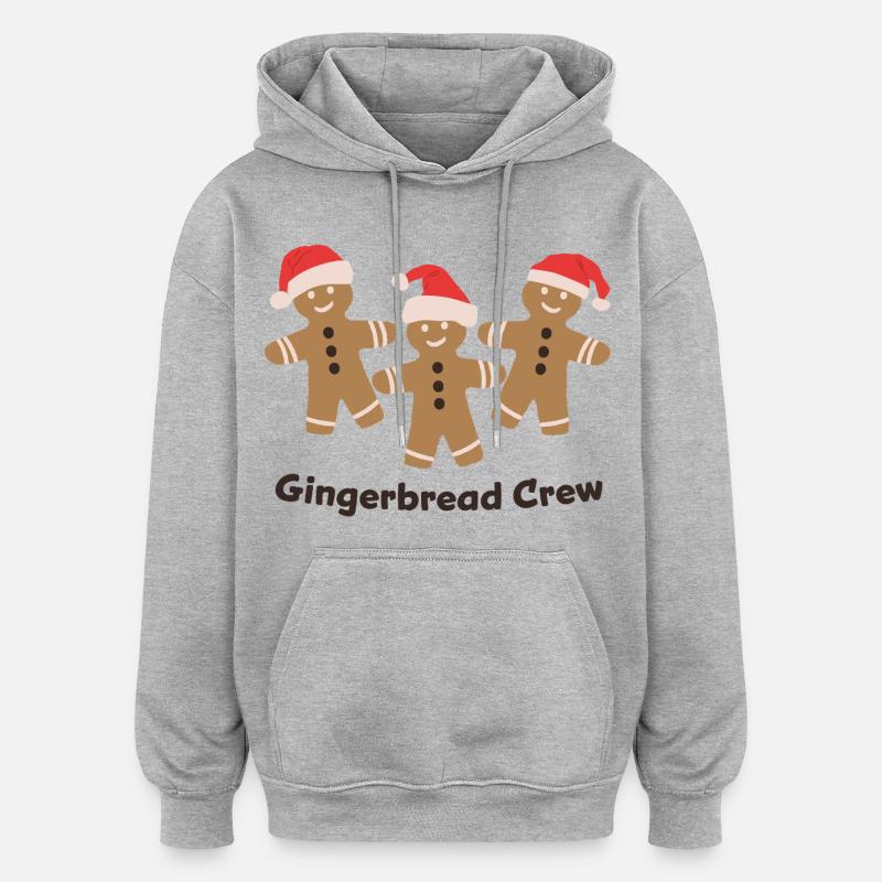 Gingerbread Crew - Weihnachten Plätzchen backen  - Oversized Unisex Hoodie - Grau meliert