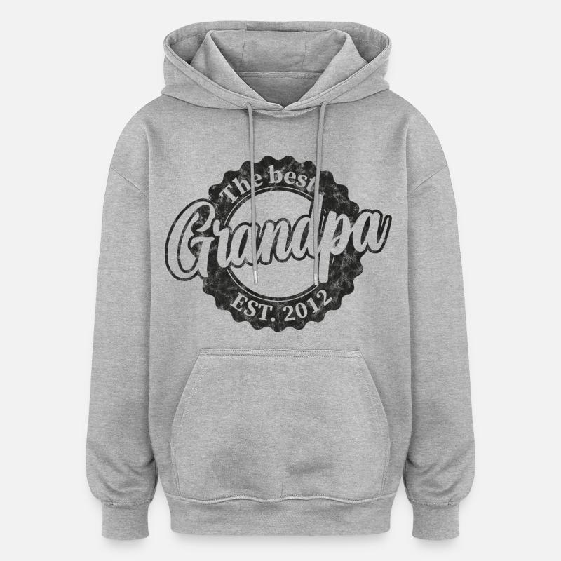 Le meilleur grand-père depuis 2012 - Sweat à capuche oversize unisexe - gris chiné